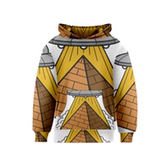 Unidentified Flying Object Ufo Under The Pyramid Kids  Pullover Hoodie by Sarkoni