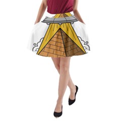 Unidentified Flying Object Ufo Under The Pyramid A-line Pocket Skirt by Sarkoni