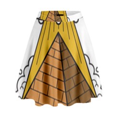 Unidentified Flying Object Ufo Under The Pyramid High Waist Skirt by Sarkoni