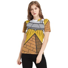 Unidentified Flying Object Ufo Under The Pyramid Women s Short Sleeve Rash Guard