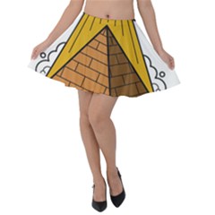 Unidentified Flying Object Ufo Under The Pyramid Velvet Skater Skirt by Sarkoni