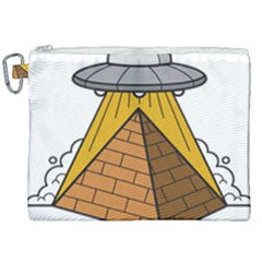 Unidentified Flying Object Ufo Under The Pyramid Canvas Cosmetic Bag (xxl) by Sarkoni