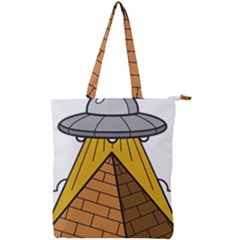 Unidentified Flying Object Ufo Under The Pyramid Double Zip Up Tote Bag by Sarkoni