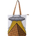 Unidentified Flying Object Ufo Under The Pyramid Double Zip Up Tote Bag View1