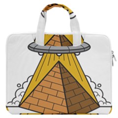 Unidentified Flying Object Ufo Under The Pyramid Macbook Pro 16  Double Pocket Laptop Bag  by Sarkoni