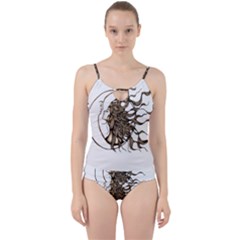 Psychedelic Art Drawing Sun And Moon Head Fictional Character Cut Out Top Tankini Set by Sarkoni