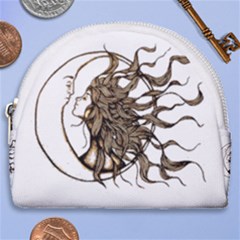 Psychedelic Art Drawing Sun And Moon Head Fictional Character Horseshoe Style Canvas Pouch by Sarkoni