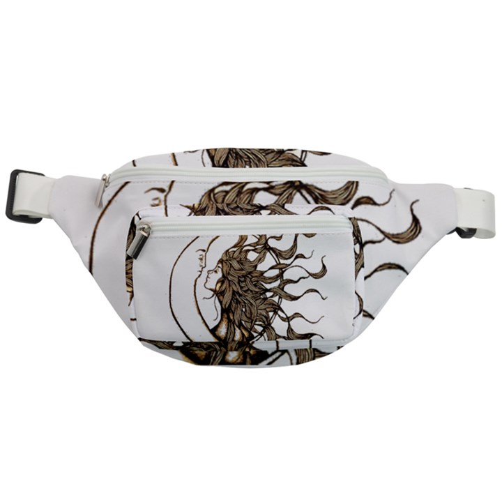 Psychedelic Art Drawing Sun And Moon Head Fictional Character Fanny Pack