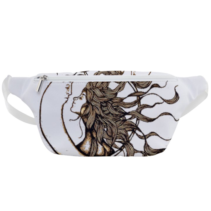 Psychedelic Art Drawing Sun And Moon Head Fictional Character Waist Bag 