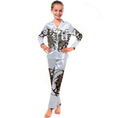 Psychedelic Art Drawing Sun And Moon Head Fictional Character Kids  Satin Long Sleeve Pajamas Set by Sarkoni