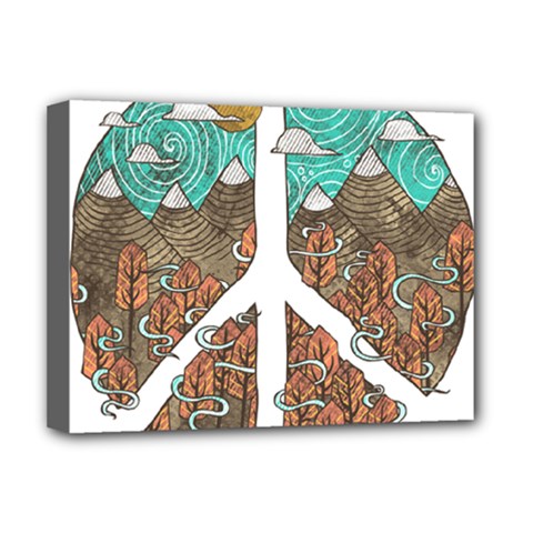 Psychedelic Art Painting Peace Drawing Landscape Art Peaceful Deluxe Canvas 16  X 12  (stretched)  by Sarkoni