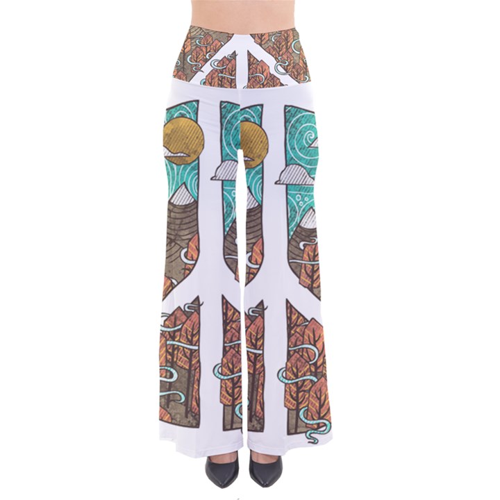 Psychedelic Art Painting Peace Drawing Landscape Art Peaceful So Vintage Palazzo Pants