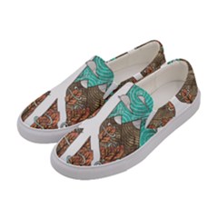 Psychedelic Art Painting Peace Drawing Landscape Art Peaceful Women s Canvas Slip Ons by Sarkoni