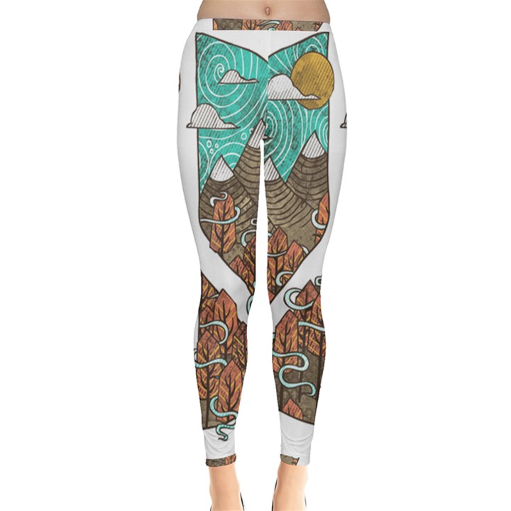 Psychedelic Art Painting Peace Drawing Landscape Art Peaceful Inside Out Leggings