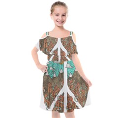 Psychedelic Art Painting Peace Drawing Landscape Art Peaceful Kids  Cut Out Shoulders Chiffon Dress by Sarkoni