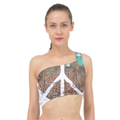 Psychedelic Art Painting Peace Drawing Landscape Art Peaceful Spliced Up Bikini Top  by Sarkoni