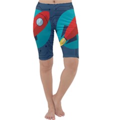 Rocket With Science Related Icons Image Cropped Leggings 