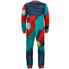 Rocket With Science Related Icons Image OnePiece Jumpsuit (Men)