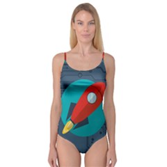 Rocket With Science Related Icons Image Camisole Leotard  by Bedest