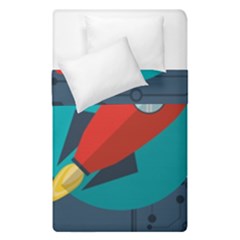 Rocket With Science Related Icons Image Duvet Cover Double Side (single Size) by Bedest