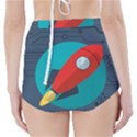 Rocket With Science Related Icons Image High-Waisted Bikini Bottoms View2