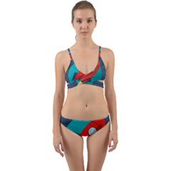 Rocket With Science Related Icons Image Wrap Around Bikini Set