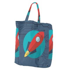 Rocket With Science Related Icons Image Giant Grocery Tote