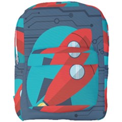 Rocket With Science Related Icons Image Full Print Backpack