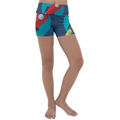 Rocket With Science Related Icons Image Kids  Lightweight Velour Yoga Shorts