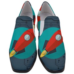 Rocket With Science Related Icons Image Women Slip On Heel Loafers