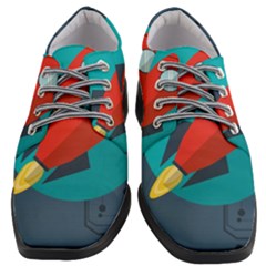 Rocket With Science Related Icons Image Women Heeled Oxford Shoes