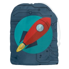 Rocket With Science Related Icons Image Drawstring Pouch (3XL)