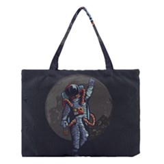 Illustration Drunk Astronaut Medium Tote Bag by Bedest