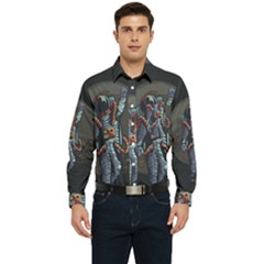 Illustration Drunk Astronaut Men s Long Sleeve Pocket Shirt  by Bedest