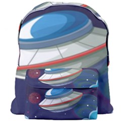 Ufo Alien Spaceship Galaxy Giant Full Print Backpack by Bedest