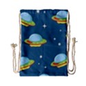 Seamless Pattern Ufo With Star Space Galaxy Background Drawstring Bag (Small) View1