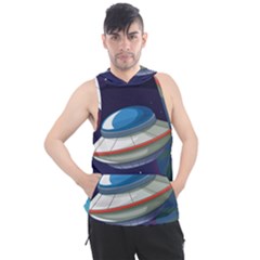 Ufo Alien Spaceship Galaxy Men s Sleeveless Hoodie by Bedest