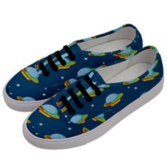 Seamless Pattern Ufo With Star Space Galaxy Background Men s Classic Low Top Sneakers by Bedest