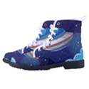 Ufo Alien Spaceship Galaxy Women s High-Top Canvas Sneakers View2