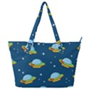 Seamless Pattern Ufo With Star Space Galaxy Background Full Print Shoulder Bag View1