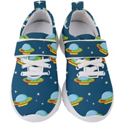 Seamless Pattern Ufo With Star Space Galaxy Background Kids  Velcro Strap Shoes by Bedest