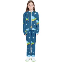 Seamless Pattern Ufo With Star Space Galaxy Background Kids  Tracksuit by Bedest