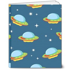 Seamless Pattern Ufo With Star Space Galaxy Background 8  X 10  Softcover Notebook by Bedest