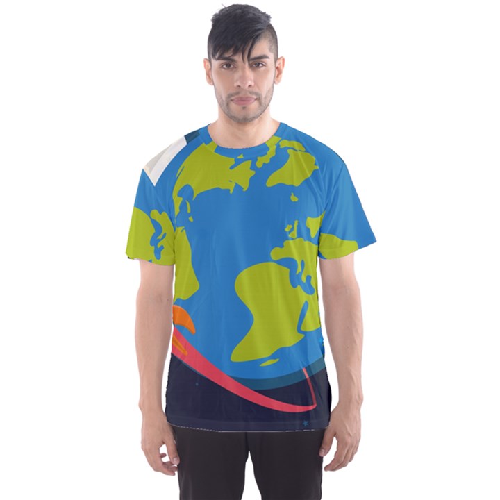 Spaceship Design Men s Sport Mesh T-Shirt