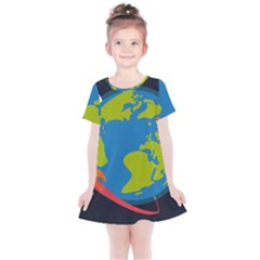 Spaceship Design Kids  Simple Cotton Dress by Bedest