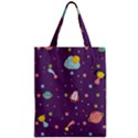 Space Travels Seamless Pattern Vector Cartoon Zipper Classic Tote Bag View1