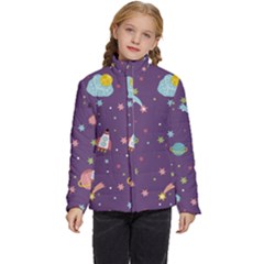 Space Travels Seamless Pattern Vector Cartoon Kids  Puffer Bubble Jacket Coat