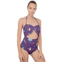 Space Travels Seamless Pattern Vector Cartoon Scallop Top Cut Out Swimsuit View1