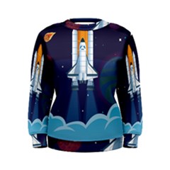 Spaceship Milkyway Galaxy Women s Sweatshirt by Bedest