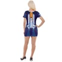 Spaceship Milkyway Galaxy Short Sleeve Asymmetric Mini Dress View2